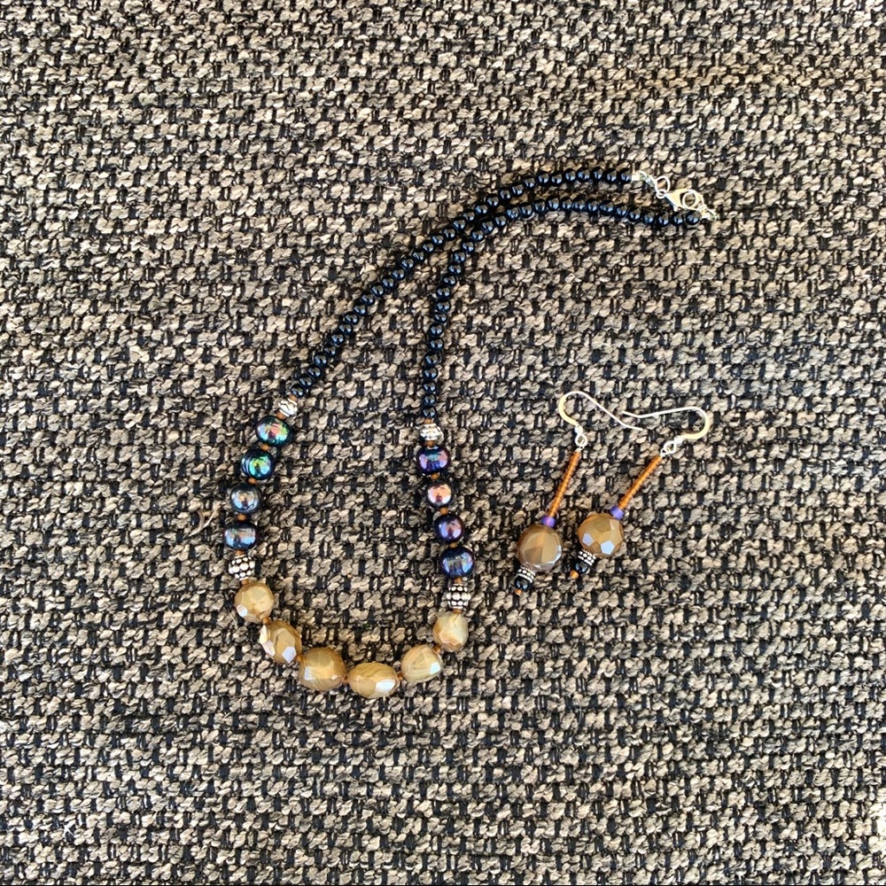 Agate Freshwater Pearl & SSilver accents - Picture 4 of 8